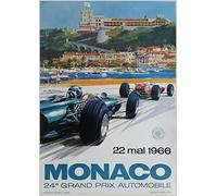 poster Grand Prix Monaco 1966 Wall Art Print Motorsport (70cm x 100cm)