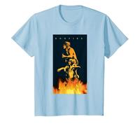 Poster Graphique AC/DC Music Band Bonfire T-Shirt, Enfant, Bleu Céleste, 4 Ans