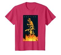 Poster Graphique AC/DC Music Band Bonfire T-Shirt, Enfant, Rouge Chiné, 2 Ans
