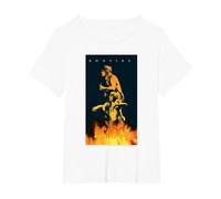 Poster Graphique AC/DC Music Band Bonfire T-Shirt, Femme Grandes Tailles, Blanc, 5X