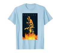 Poster Graphique AC/DC Music Band Bonfire T-Shirt, Homme, Bleu Céleste, L