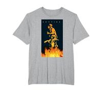 Poster Graphique AC/DC Music Band Bonfire T-Shirt, Homme Grandes Tailles, Gris Chiné, 5X Tall