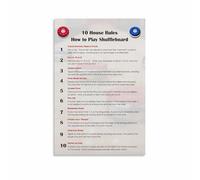 poster Guide to Shuffleboard Official Rules Poster How to Play Chart Wall Art for Game Room Rec Room Pub Decor(Framed,12x18inch(30x45cm))