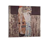 Poster Gustav Klimt's - Les trois âges de la femme (2) - Impression sur toile et décoration murale moderne pour chambre à coucher - 40 x 40 cm