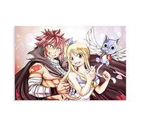 Poster HD Anime Poster Anime Fairy Tail Etherious Natsu Dragneel et Lucy Heartfilia Toile Poster Décoration murale pour salon chambre à coucher Sans cadre 40 × 61 cm