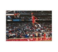Poster HD Michael Jordan Dunk joueur de basket-ball HD - Décoration pour chambre à coucher, bureau, chambre - Cadeau sans cadre - 20 x 30 cm