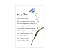 Poster « He Is Gone » avec poème Harkins David - Impression sur toile - Impression murale - Cadeau de condoléances - Deuil - Pour chambre - Esthétique