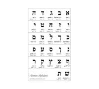 poster Hebrew Language Learning Poster - Alef Bet Alphabet Chart in Cursive Script with Vowels, Educational Wall Art for Classroom(Framed,16x24inch(40x60cm))