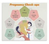 poster Hospital Maternity Ward Decor Prenatal Checkup Flowchart Poster for Patient Education and Staff Reference(Unframed,16x24inch(40x60cm))