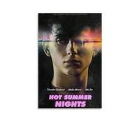 Poster Hot Summer Nights - Impression sur toile - Esthétique - Vintage - Peinture décorative pour salon, chambre à coucher - 20 x 30 cm - Style sans cadre