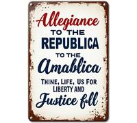 Poster « I Pledge Allegiance to The Flag of The United States of America and to The Republic Looking Sign » - Cadeau pour cafés, bars, clubs, bureaux, magasins, cours, garages, 30,5 x 20,3 cm