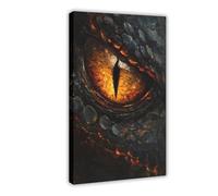 Poster Œil de Dragon Art Fantaisie Décor Antique Illustration Vintage Créature Mythique Art Mural Rustique Enchanté Esthétique Dragon Art-1