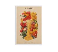 Poster « Il Pasto The Meal Pasta » - Poster rétro pour restaurant, cuisine, salle à manger - Décoration murale pour salon, chambre à coucher - 20,3 x 30,5 cm