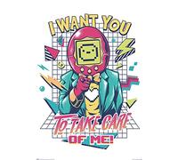 Poster Ilustrata Samagotchi - Dimensions : 61 x 91,5 cm + cadre amovible Shinsuke® Maxi MDF noir - Vitre en acrylique
