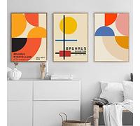 Poster Image 3 Pièces 50x70 cm Sans Cadre Bauhaus Vintage Coloré Géométrique Abstrait Motif Affiche Impression Mur Art Photo pour Salon Décor