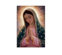 Poster imperméable de la Vierge Marie - Impression murale imperméable - Résistante à l'humidité - Facile à installer et à la décoloration - Style sans cadre - 40 x 60 cm