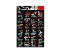 Poster imprimé avec calendrier Formula Race Cars 2025 Circuits (30 x 45 cm)