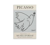 Poster imprimé colombe de la paix de Pablo Picasso - Impression sur toile moderne pour chambre à coucher - 30 x 45 cm