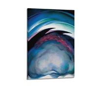 Poster imprimé Georgia O'Keeffe Famous Paint (From The Plains I) - Impression sur toile esthétique - Affiche décorative vintage avec musique et films - Pour salon, chambre à coucher - 20 x 30 cm