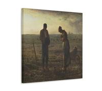 Poster imprimé Jean François Millet Painter Works《L'Angélus 》 Impression sur toile Décoration d'intérieur Chambre à coucher Décoration moderne Cadeaux 30 x 30 cm