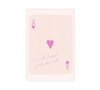 Poster imprimé « Lucky Girl Ace of Hearts Poker » - Carte à jouer - Décoration murale esthétique pour salle de jeux, chambre à coucher, salon