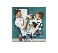 Poster imprimé Norman Rockwell - Peinture de peintres célèbres américains (observation de chien) - Impression sur toile - Albums de musique et films - Peinture décorative pour salon, chambre à coucher