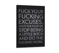 Poster inspirant No Excuses Do The Work 60 x 90 cm