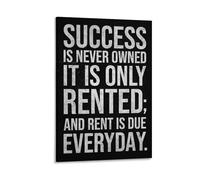 Poster inspirant Success Is Never Owned 30 x 45 cm