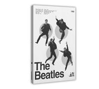 Poster inspiré des Beatles - Art mural moderne et minimaliste - Noir et blanc - Paul McCartney John Lennon George Harrison Ringo Starr - Décoration pour chambre à coucher, bureau, chambre - Cadeau