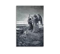 Poster Jacob Wrestling with The Angel par Gustave Dore Art Impression sur toile Décoration murale d'intérieur moderne 50 x 75 cm