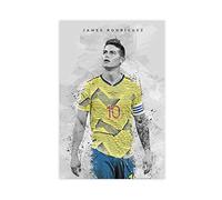 Poster James Rodriguez - Toile murale de football - Décoration murale - Pour chambre à coucher - Paysage sportif - Bureau - Décoration sans cadre : 30 x 45 cm