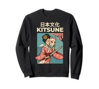 Poster Japonais Vintage Geisha Kitsune Art Kyoto Asie Cool Sweatshirt