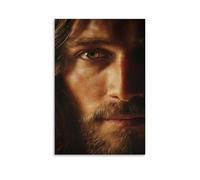 Poster Jésus Close Up of The Front Face Peinture décorative sur toile Art mural pour salon, chambre à coucher, 50 x 75 cm