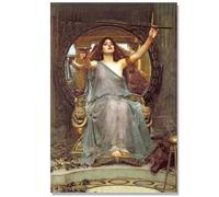 Poster John William Waterhouse - Circé Offrant la Coupe à Ulysse - Impression sur toile - Art pré-raphaélite réaliste Romantisme - Mythologie classique Poster Photo Décoration murale sans cadre (#02,