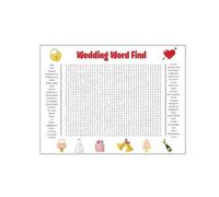 Poster Jumbo de recherche de mots de mariage - 0,9 x 1,2 m, jeu de fiançailles et de réception pour invités de mariage, 50 mots sur le thème du mariage, activité interactive amusante pour tous les