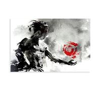 Poster Kung Fu Master sur toile - Décoration murale pour salon, chambre à coucher - Style sans cadre - 30 x 45 cm