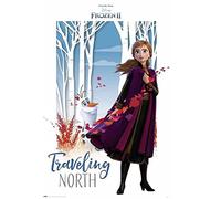 Poster La Reine des Neiges 2 - Traveling North - Dimensions : 61 x 91,5 cm + 2 barres d'affiche en plastique de 62 cm - Noir