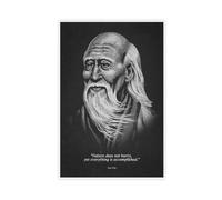 Poster Lao Tzu avec citation de motivation - Art 8 sur toile - Décoration murale pour salon, chambre à coucher - 60 x 90 cm