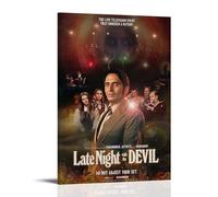 Poster « Late Night with The Devil » - Impression sur toile - Esthétique - Vintage - Peinture décorative pour salon, chambre à coucher, 50 x 75 cm - Style cadre