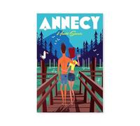 Poster Le Pont des amours Annecy lac - Made in France - Affiche sous Cadre Bois 20x30
