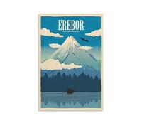 Poster Le Seigneur des Anneaux Erebor Art Peinture sur toile Décoration murale moderne 30 x 45 cm