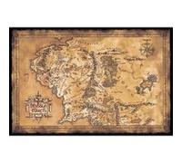 Poster Le Seigneur des Anneaux Carte de la Terre du Milieu (Dark) (91,5cm x 61cm) + un poster surprise en cadeau!