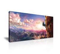 Poster Legend of Zelda Breath of the Wild Climbing Grande impression sur toile Cadeau idéal pour la maison, le bureau, la salle de jeux (XL 91,4 x 45,7 cm)