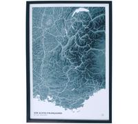 Poster - Les Alpes (Blue Design) - 41 cm x 61 cm | 3D Map