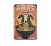 Poster Leuke avec inscription « Met Geit Die Ramen Eet » - Décoration murale rétro - 20 x 30 cm