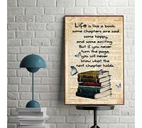 Poster Life Is Like A Book Poster Love Book Poster Girl Love Reading Book Book Art Lovers Cadeau Décoration murale Salon Plaque de décoration murale Affiche en métal 20,3 x 30,5 cm