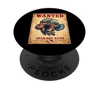 Poster Lionfish Wanted Dead Not Alive pour la plongée sous-Marine Amusante PopSockets PopGrip Adhésif