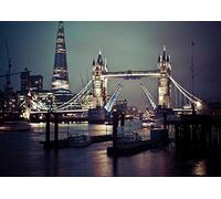 Poster Londre London Tower Bridge City Ville Nuit illuminé