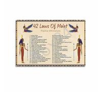 poster Maat’s 42 Negative Confessions Poster, Ancient Egyptian Guide to Right Living, Minimalist Typography Wall Art for Lawyer Office, Philosopher, Home(Framed,16x24inch(40x60cm))