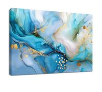 Poster Marbre Sable Mouvant Doré, Mural Décoratif 140 x 70 cm | Moderne Luxe Décoration Murale Marbre Sable Mouvant Doré pour Salon et Chambre, Impression sur toile, Sans Cadre
